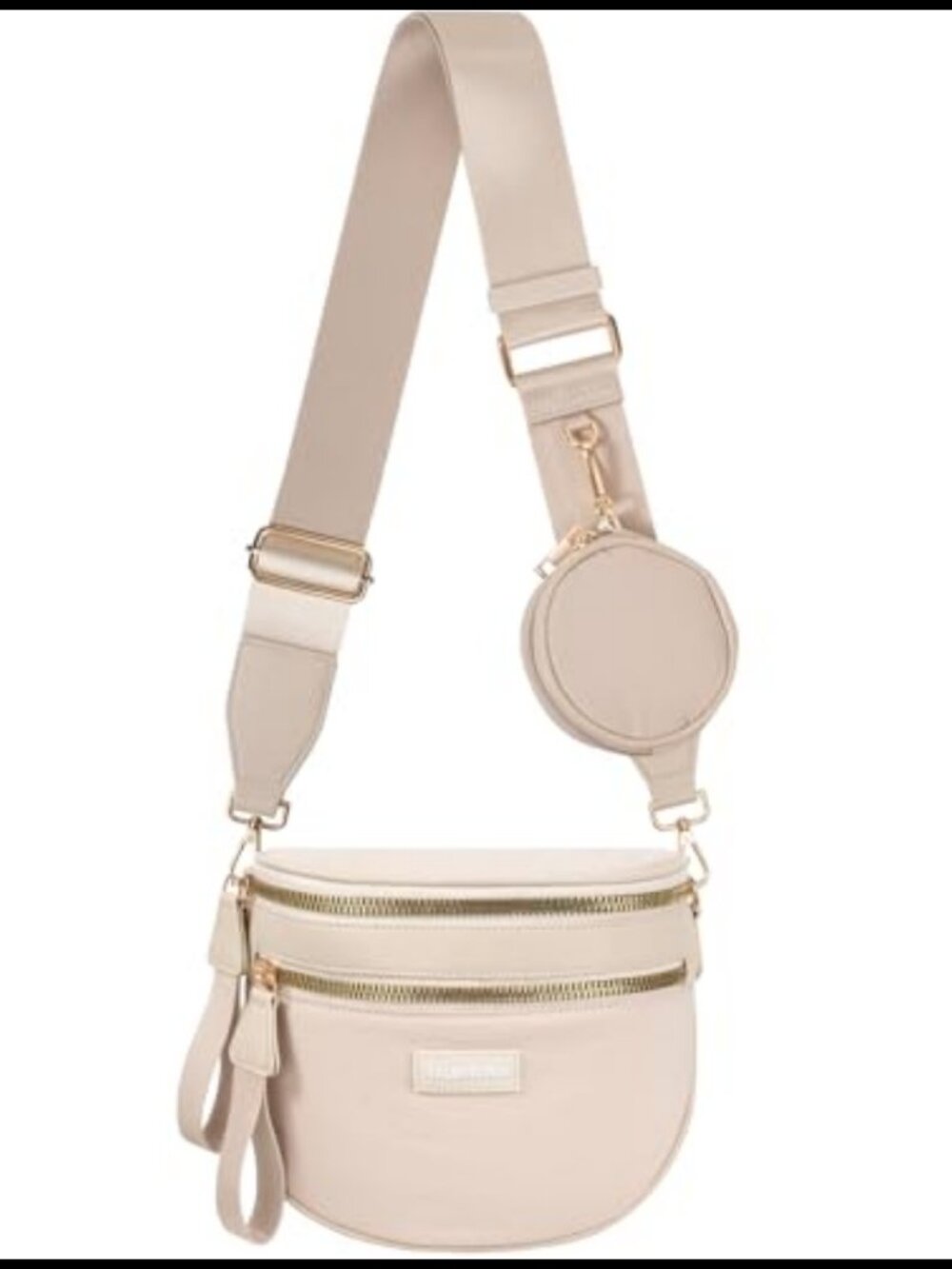 Vegan Leather Crossbody Bag Wide Strap Bum Bag Travel Purse